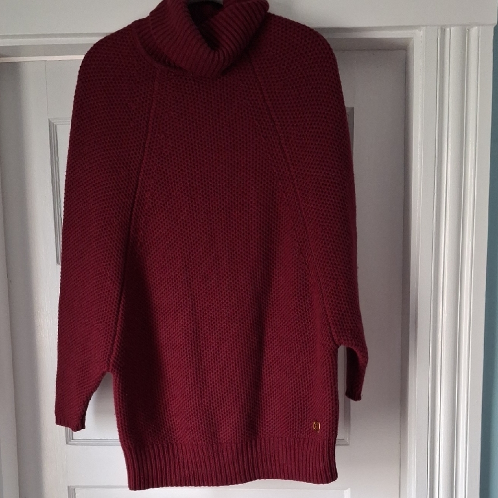 Halston Heritage Burgundy Turtleneck Sweater